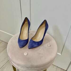 J. Crew Blue Leather Pointed Toe Heels Size 9.5